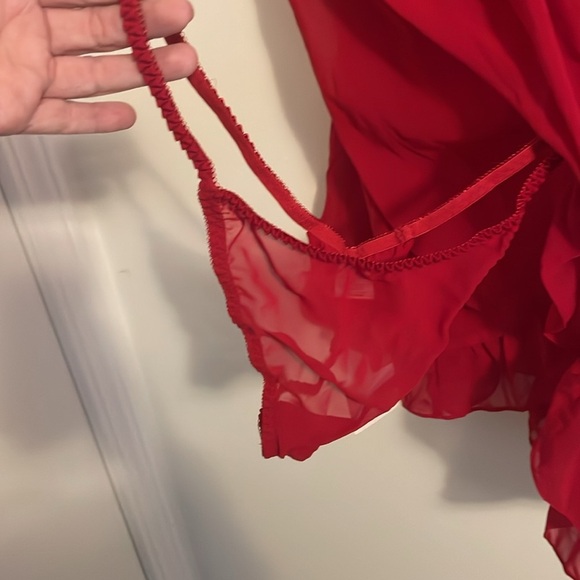 NWT 2 Piece Morgan Taylor Red Rose Babydoll - Picture 5 of 7